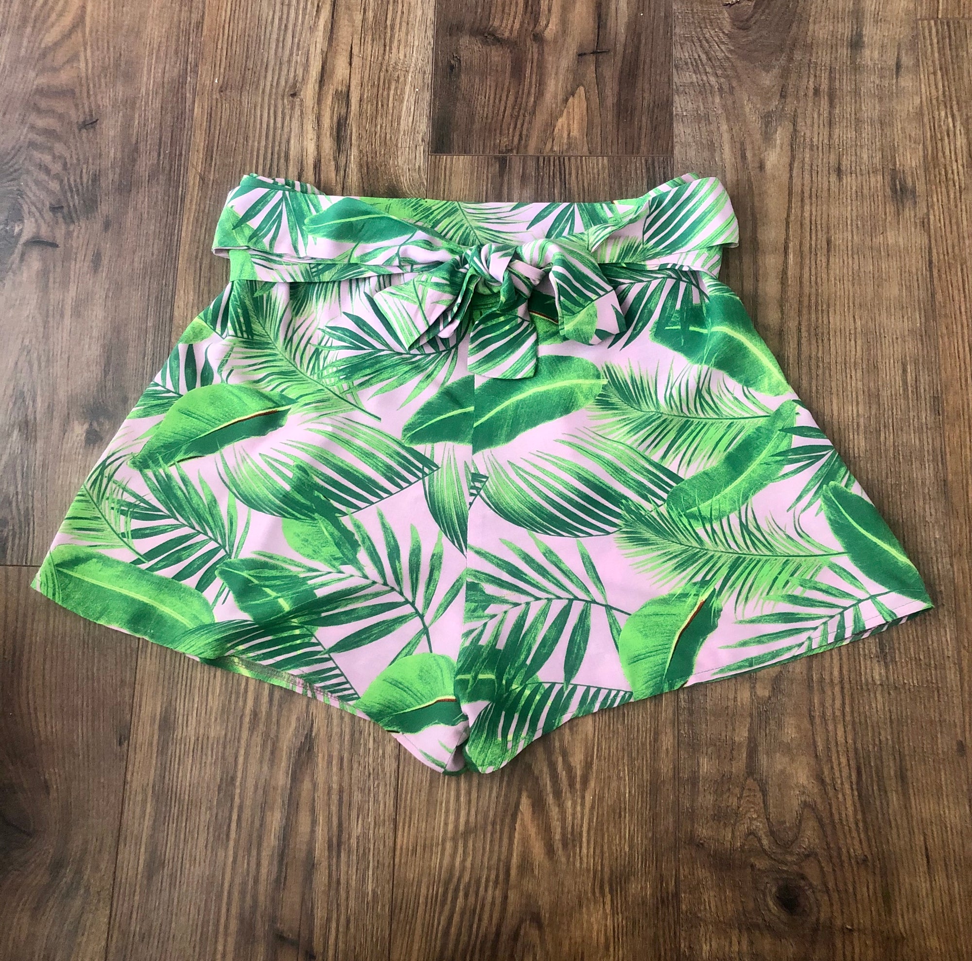 Pink & Green Palm Print Hollie Shorts