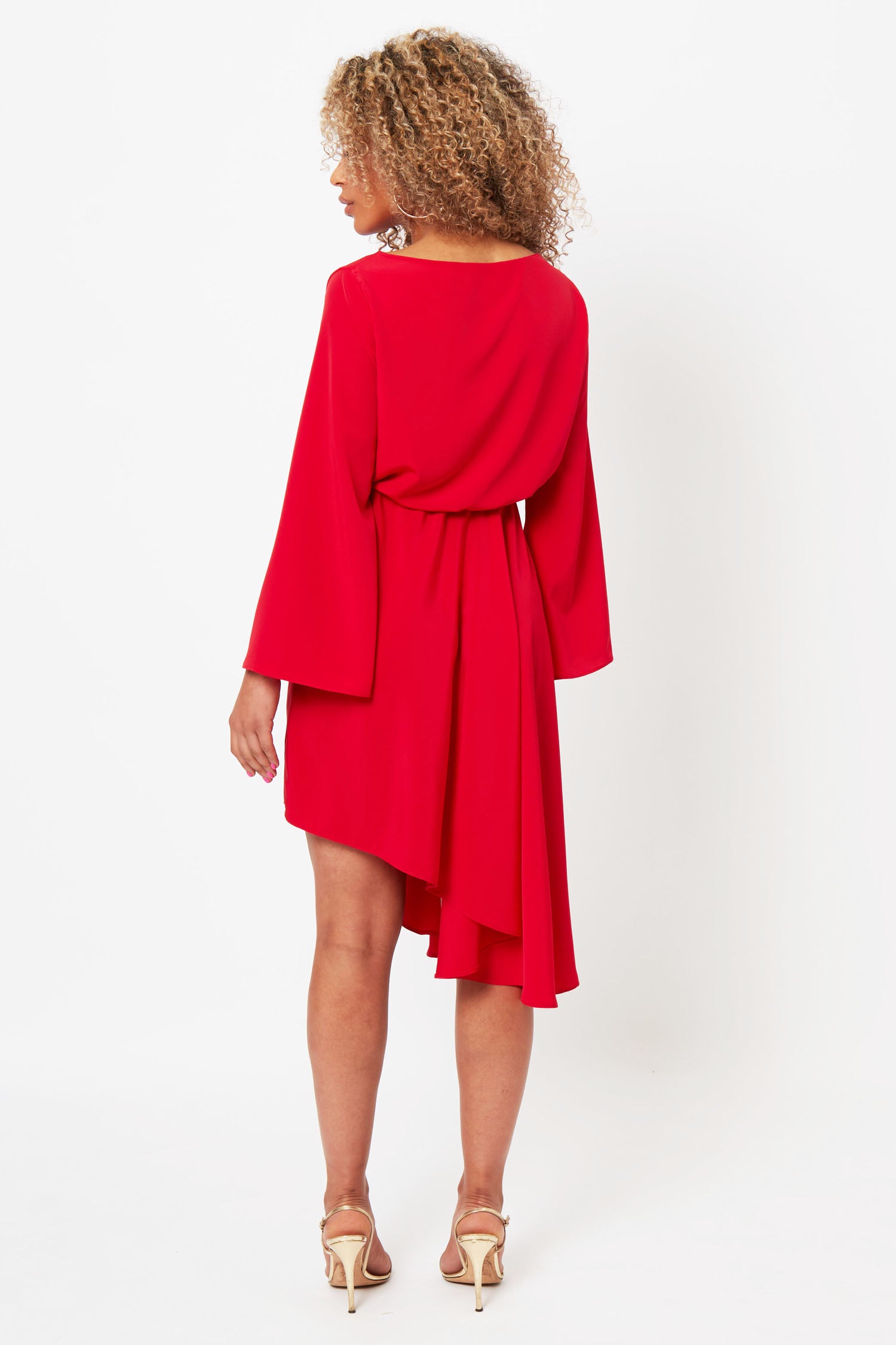 Red Mila Dress with Kimono Sleeves