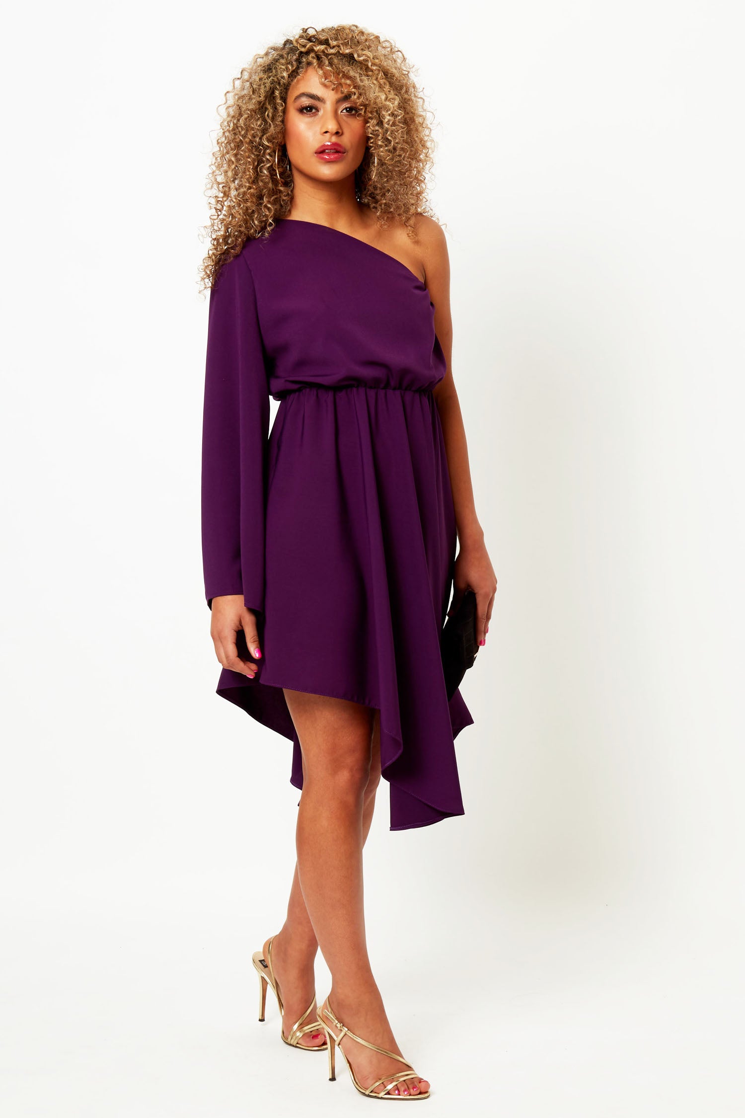 Purple One Shoulder Stevie Dress